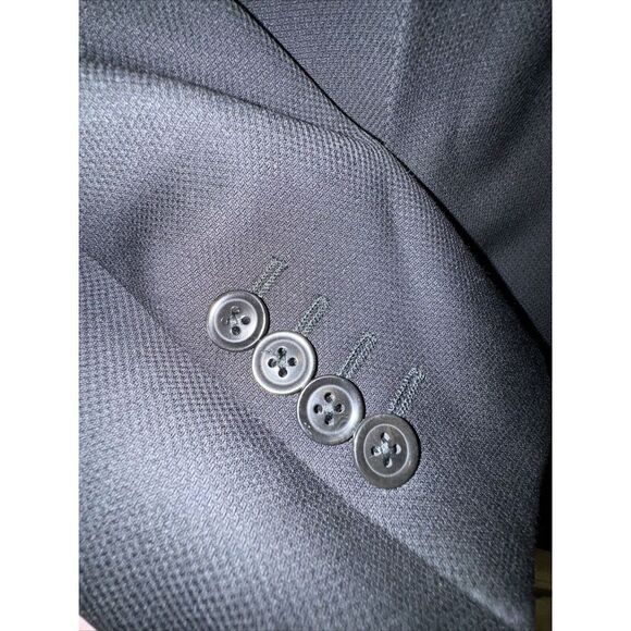Armani Collezioni Current Solid Black Woven 2-Btn Wool Blazer Jacket 42R - Picture 3 of 8